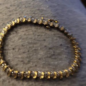 7" .5 carat diamond 14k gold tennis bracelet